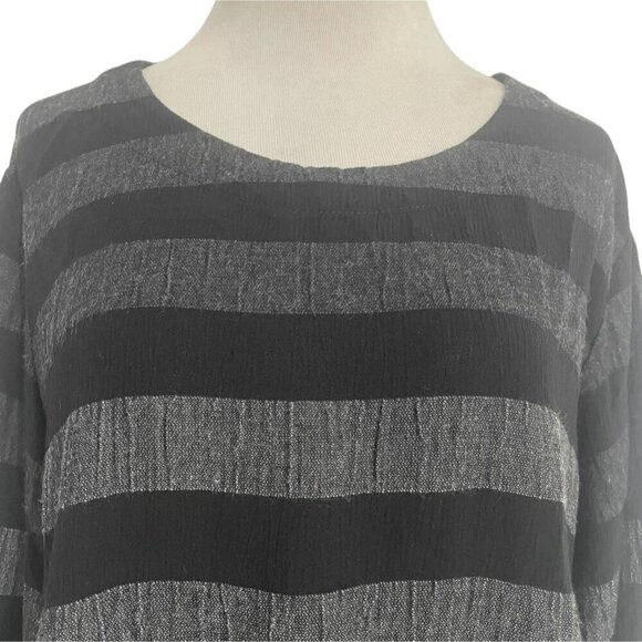 Dolcezza Size XL Top Blouse Long Sleeve Stripe - Picture 2 of 5